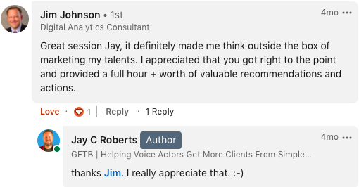 LinkedIn Testimonial 1 LinkedIn Testimonial 1