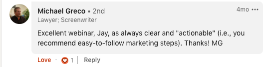 LinkedIn Testimonial 14 LinkedIn Testimonial 14